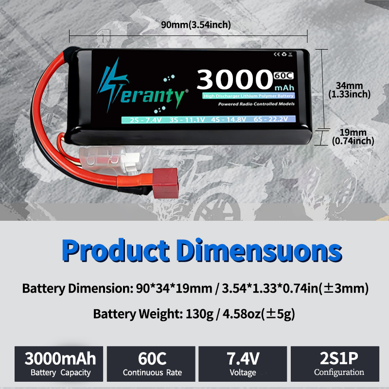 Batería Lipo TERANTY 2S 3000mA - Drone Battery 4S reseña y precio