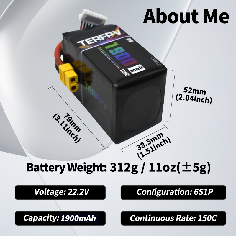 1/2 Piezas Batería TERFPV Lipo - Drone Battery 6S reseña y precio