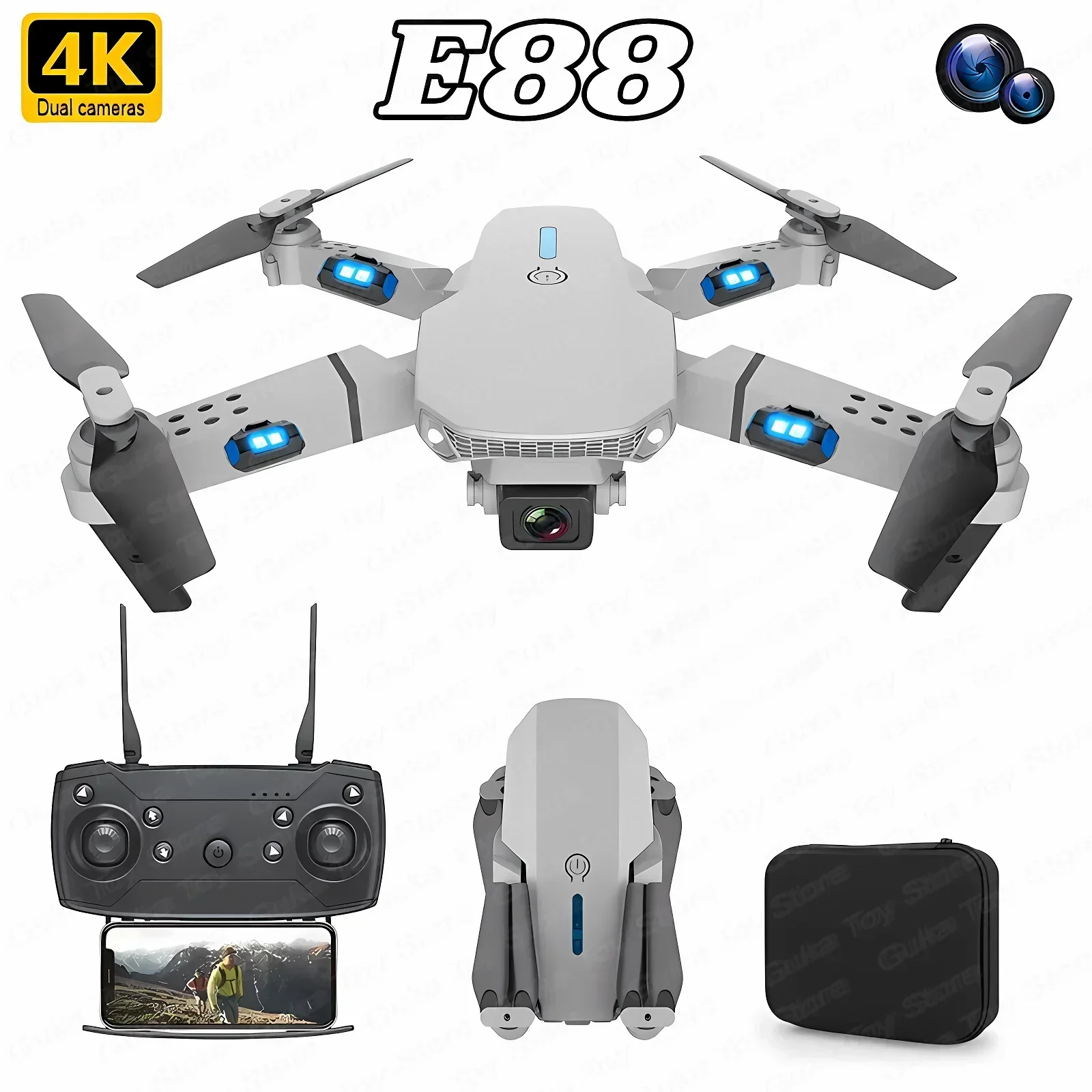 E88 Pro WIFI FPV Drone gran an - Drone Battery Case reseña y precio