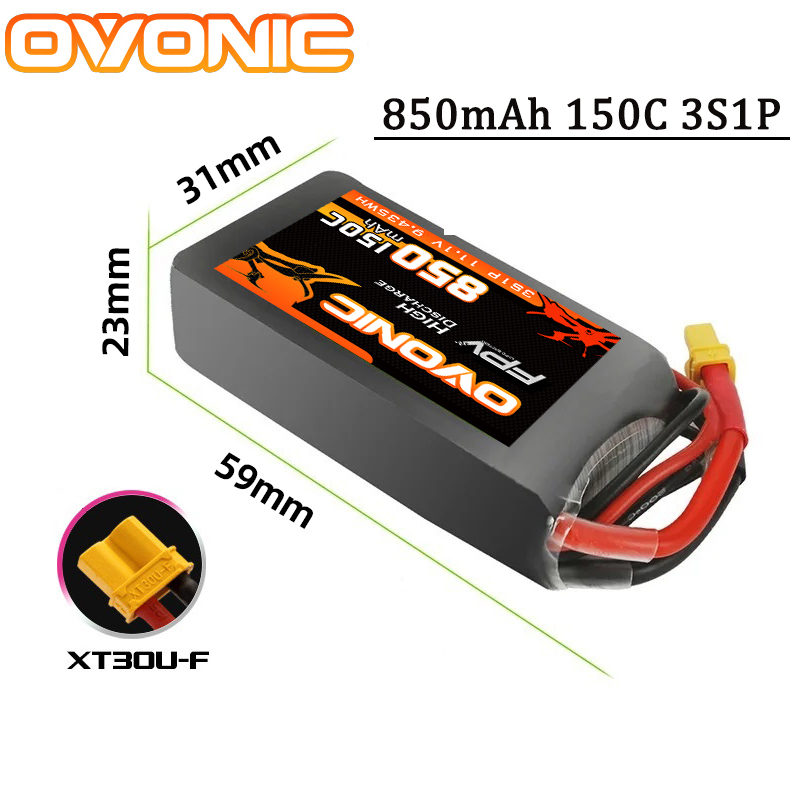 OVONIC 150C 850mAh Lipo baterí - Drone Battery 4S reseña y precio